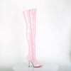 SEDUCE-3000 Overknee Stiefel Baby Pink von Pleaser – Ansicht 5