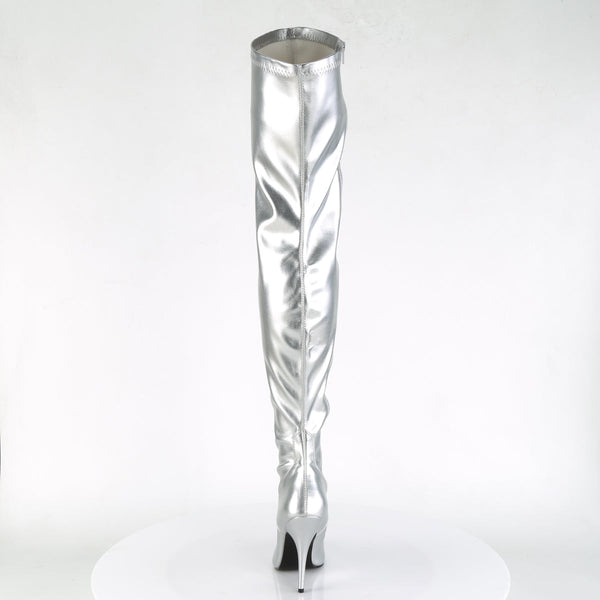 SEDUCE-3000 Overknee Stiefel Silber Matt von Pleaser – Ansicht 4