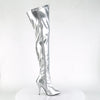 SEDUCE-3000 Overknee Stiefel Silber Matt von Pleaser – Ansicht 5
