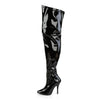 SEDUCE-3000WC Overknee Weitschaftstiefel Schwarz Lack von Pleaser Pink Label – Ansicht 3