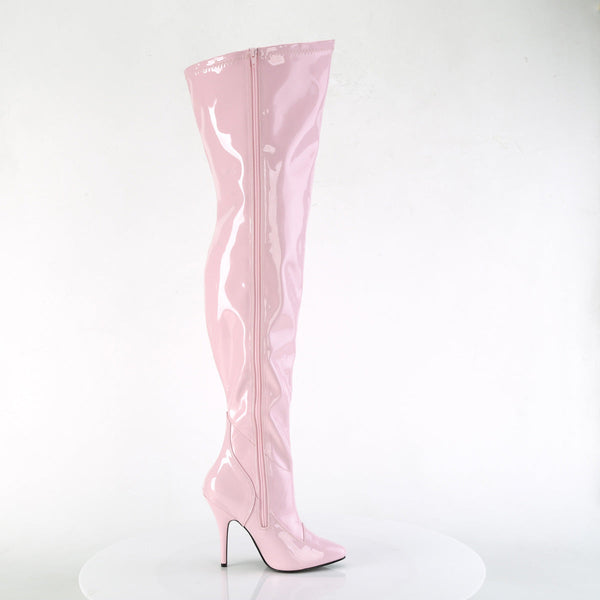 SEDUCE-3000WC Wide Calf/Weitere Wade - Overknee Stiefel - Rosa Lack von Pleaser – Ansicht 5