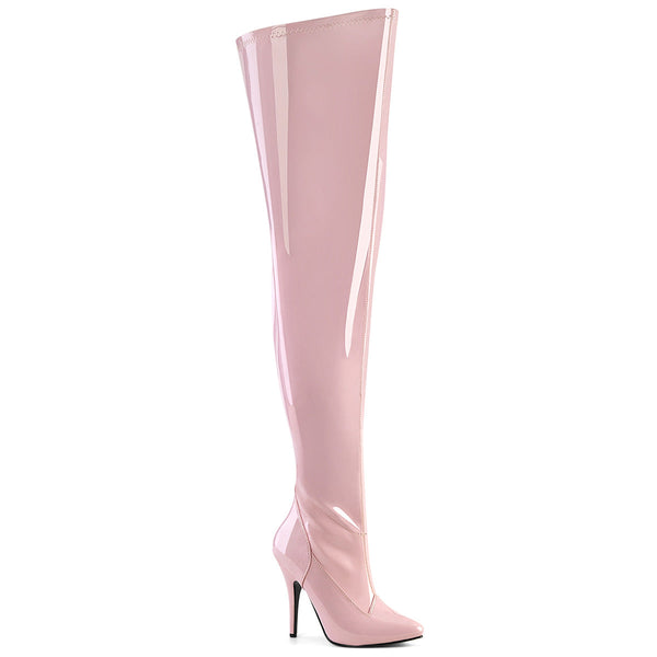 SEDUCE-3000WC Wide Calf/Weitere Wade - Overknee Stiefel - Rosa Lack von Pleaser
