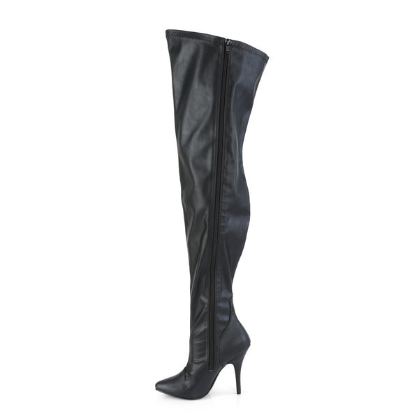 SEDUCE-3000WC Overknee Weitschaftstiefel Stiefel Schwarz Matt von Pleaser Pink Label – Ansicht 3