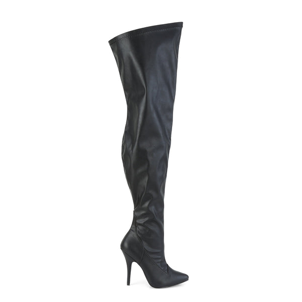 SEDUCE-3000WC Overknee Weitschaftstiefel Stiefel Schwarz Matt von Pleaser Pink Label – Ansicht 5