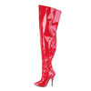 SEDUCE-3000WC Overknee Weitschaftstiefel Stiefel Lack Rot von Pleaser Pink Label – Ansicht 3
