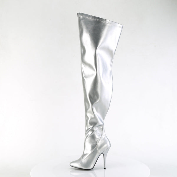SEDUCE-3000WC Wide Calf/Weitere Wade - Overknee-Stiefel - Silber von Pleaser – Ansicht 3
