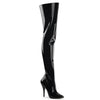 SEDUCE-3010 Overknee Stiefel Lack Schwarz von Pleaser