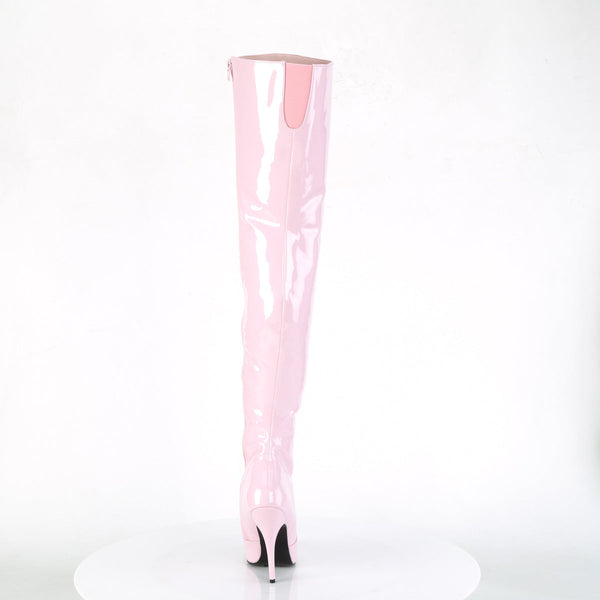 SEDUCE-3010 Overknee Stiefel - Lack Baby Pink von Pleaser – Ansicht 4