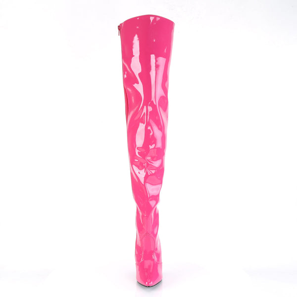 SEDUCE-3010 Overknee Stiefel Lack Hot Pink von Pleaser – Ansicht 2