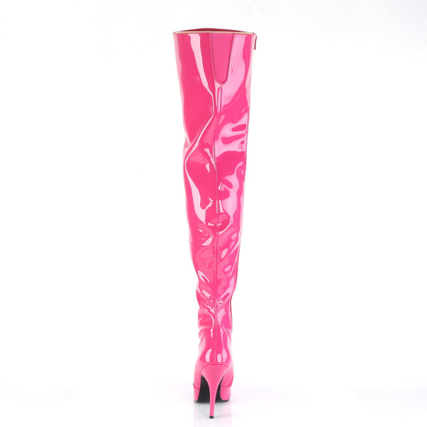 SEDUCE-3010 Overknee Stiefel Lack Hot Pink von Pleaser – Ansicht 4