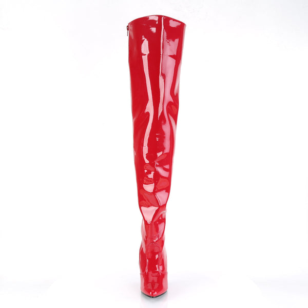 SEDUCE-3010 Overknee Stiefel Lack Rot von Pleaser – Ansicht 2