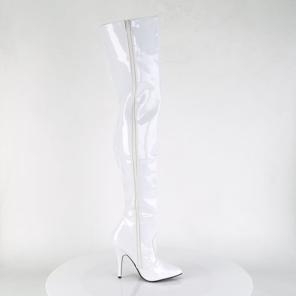 SEDUCE-3010 Overknee Stiefel Lack Weiß von Pleaser – Ansicht 5