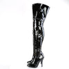 SEDUCE-3019 Overknee Stiefel - Schwarz lack von Pleaser High Heels – Ansicht 3