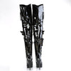 SEDUCE-3019 Overknee Stiefel - Schwarz lack von Pleaser High Heels – Ansicht 4