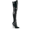 SEDUCE-3024 Overknee Stiefel Lack Schwarz von Pleaser