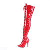 SEDUCE-3024 Overknee Stiefel Lack Rot von Pleaser – Ansicht 3
