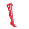 SEDUCE-3024 Overknee Stiefel Lack Rot von Pleaser – Ansicht 5