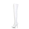 SEDUCE-3024 Overknee Stiefel Lack Weiß von Pleaser – Ansicht 3
