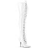 SEDUCE-3024 Overknee Stiefel Lack Weiß von Pleaser