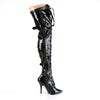 SEDUCE-3028 Overknee Stiefel Schwarz Lack von Pleaser