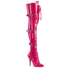 SEDUCE-3028 Overknee Stiefel Lack Hot Pink von Pleaser