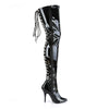 SEDUCE-3063 Overknee Stiefel Schwarz Lack von Pleaser