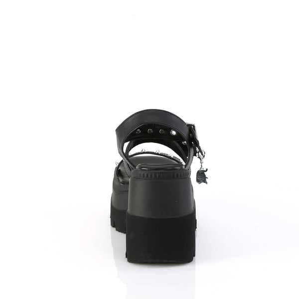 SHAKER-13 Plateau Sandaletten - Schwarz Matt von DemoniaCult – Ansicht 4