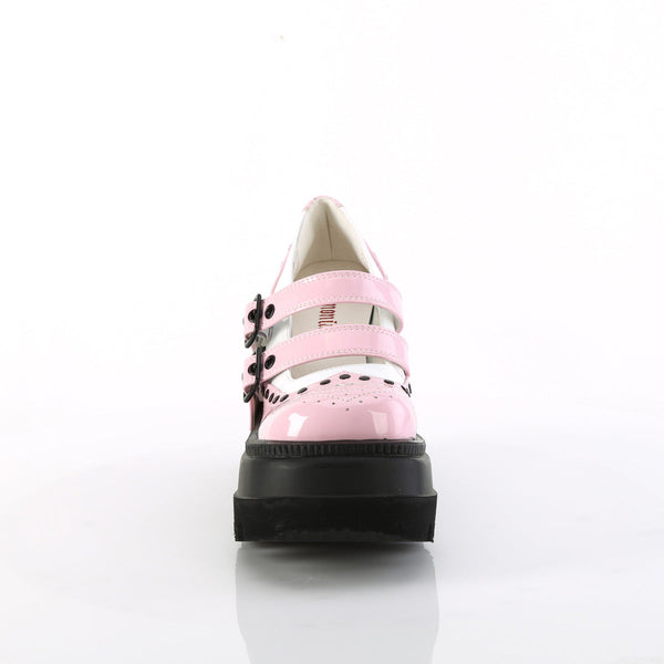 SHAKER-27 Plateau Schuhe mit Riemchen - Rosa Lack von DemoniaCult – Ansicht 2