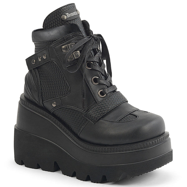 SHAKER-37 Plateau Stiefeletten Schwarz Matt von DemoniaCult