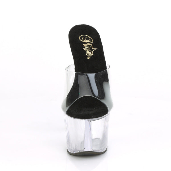 SKY-301 Plateau Pantoletten Schwarz/Transparent von Pleaser – Ansicht 2