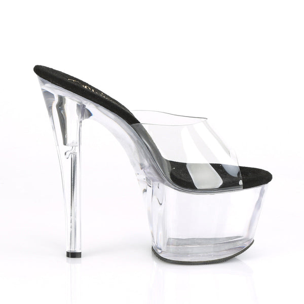 SKY-301 Plateau Pantoletten Schwarz/Transparent von Pleaser – Ansicht 5