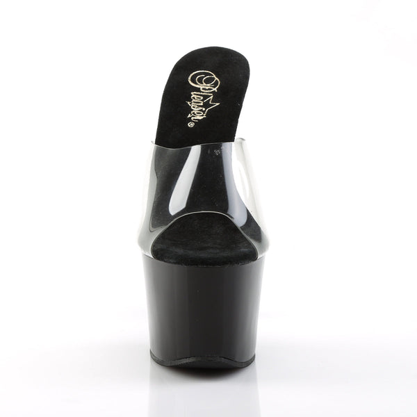 SKY-301 Plateau Pantoletten Transparent/Schwarz von Pleaser – Ansicht 2