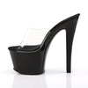 SKY-301 Plateau Pantoletten Transparent/Schwarz von Pleaser – Ansicht 3
