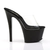 SKY-301 Plateau Pantoletten Transparent/Schwarz von Pleaser – Ansicht 5