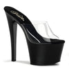 SKY-301 Plateau Pantoletten Transparent/Schwarz von Pleaser