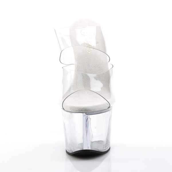SKY-302 Plateau Pantoletten Transparent von Pleaser – Ansicht 2