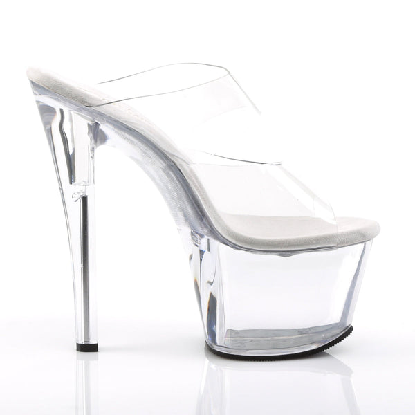 SKY-302 Plateau Pantoletten Transparent von Pleaser – Ansicht 5