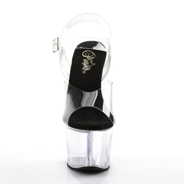 SKY-308 Plateau Sandaletten Transparent Schwarz von Pleaser – Ansicht 2