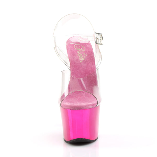 SKY-308 Plateau Sandaletten Hot Pink Chrom von Pleaser – Ansicht 2