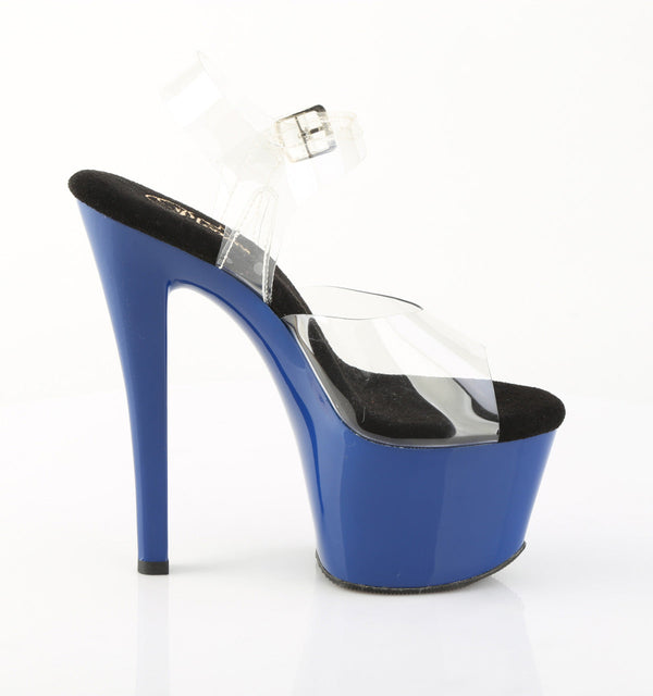 SKY-308 Plateau Sandaletten Blau Lack von Pleaser – Ansicht 5