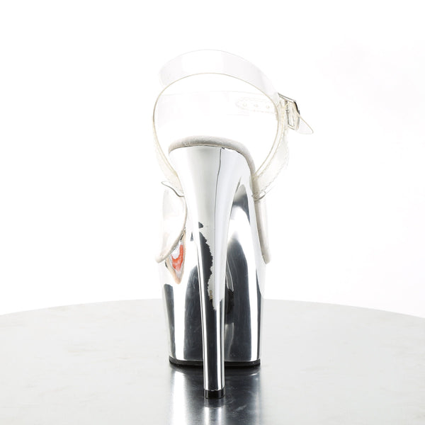 SKY-308 Plateau Sandaletten Silber Chrom von Pleaser – Ansicht 4