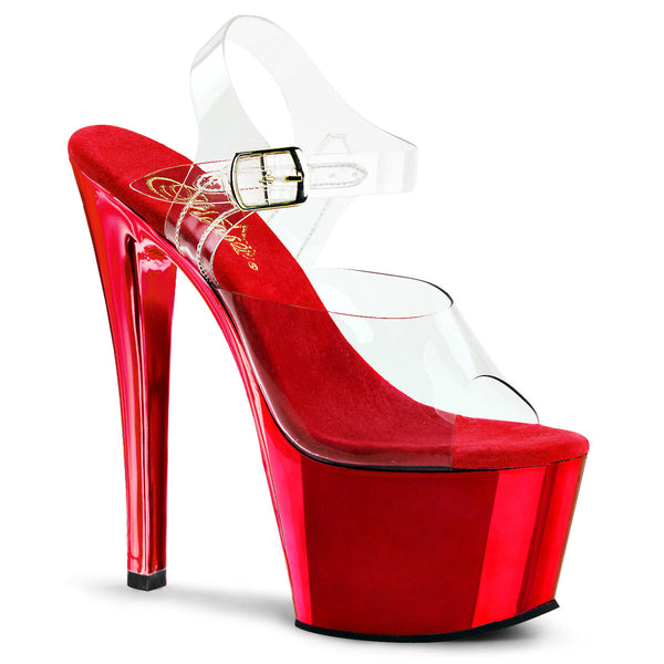SKY-308 Sandalette Plateauschuhe Rot von Pleaser