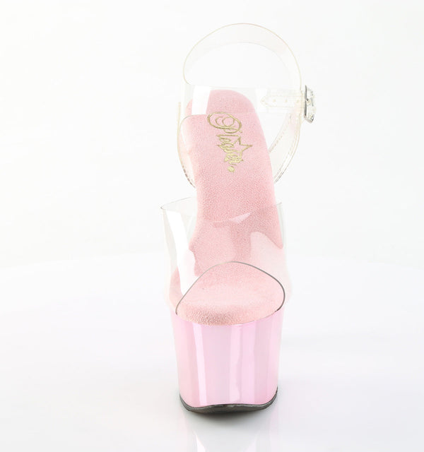 SKY-308CHRS Plateau Sandaletten Pink mit Strass von Pleaser – Ansicht 2