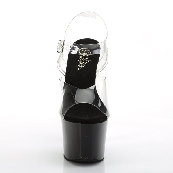 SKY-308CRS Plateau Sandaletten Schwarz/Silber von Pleaser – Ansicht 2
