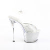 SKY-308PREM-RSNT Sandalette Plateauschuhe Silber Glitzer von Pleaser – Ansicht 5