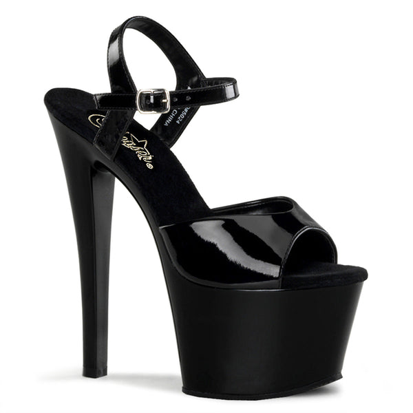 SKY-309 Plateau Sandaletten Lack Schwarz von Pleaser