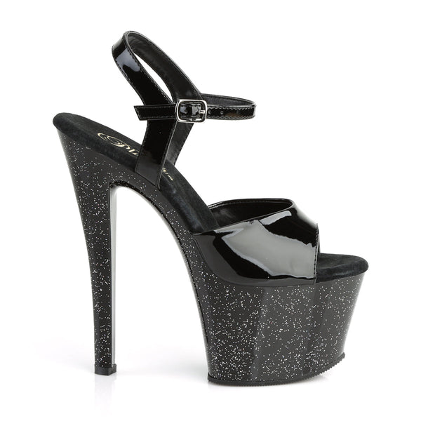 SKY-309MG Plateau Sandaletten Schwarz/Glitter von Pleaser – Ansicht 5