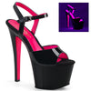 SKY-309TT Plateau Sandaletten Lack Schwarz UV von Pleaser