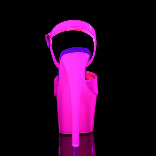 SKY-309UV Plateau Sandaletten Neon Pink UV von Pleaser – Ansicht 4