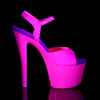 SKY-309UV Plateau Sandaletten Neon Pink UV von Pleaser – Ansicht 5